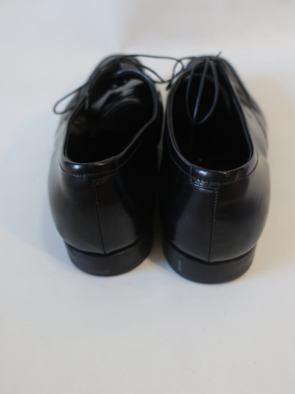 Mens Prada Black Leather Square Toe Oxford Lace Up Shoes Size 11 - Picture 8 of 12